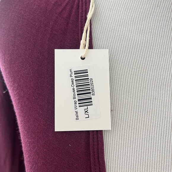 Exercere NEW Plum Ballet Wrap Top L - Picture 4 of 6